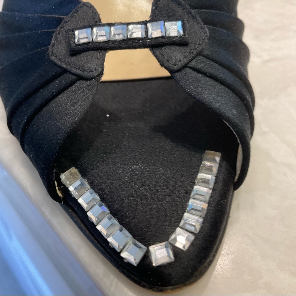 Jimmy Choo Evening Shoes, black w/ crystals. Excellent condition! Size 8.5/39.5 - Picture 7 of 15